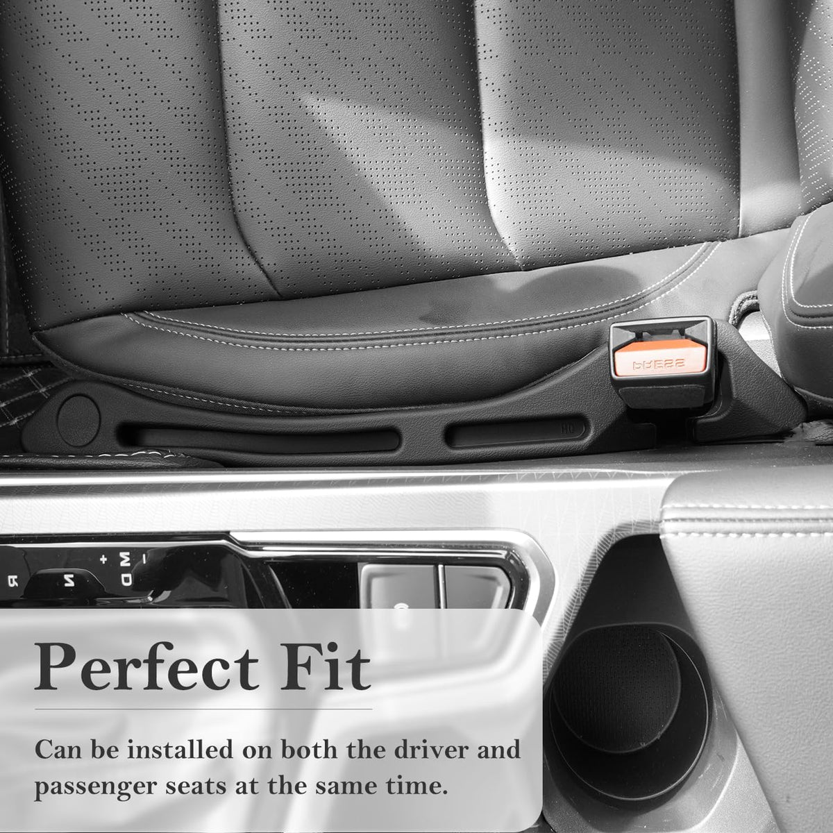 Car Seat Gap Filler 2-Pack, Universal Car Seat Gap Filler Organizer, Seat Gap Plug – Fills Gap Between Seat & Console, Drop-Proof Guard for Phones, Keys & Cards, Fits Cars, SUVs, Trucks, Black