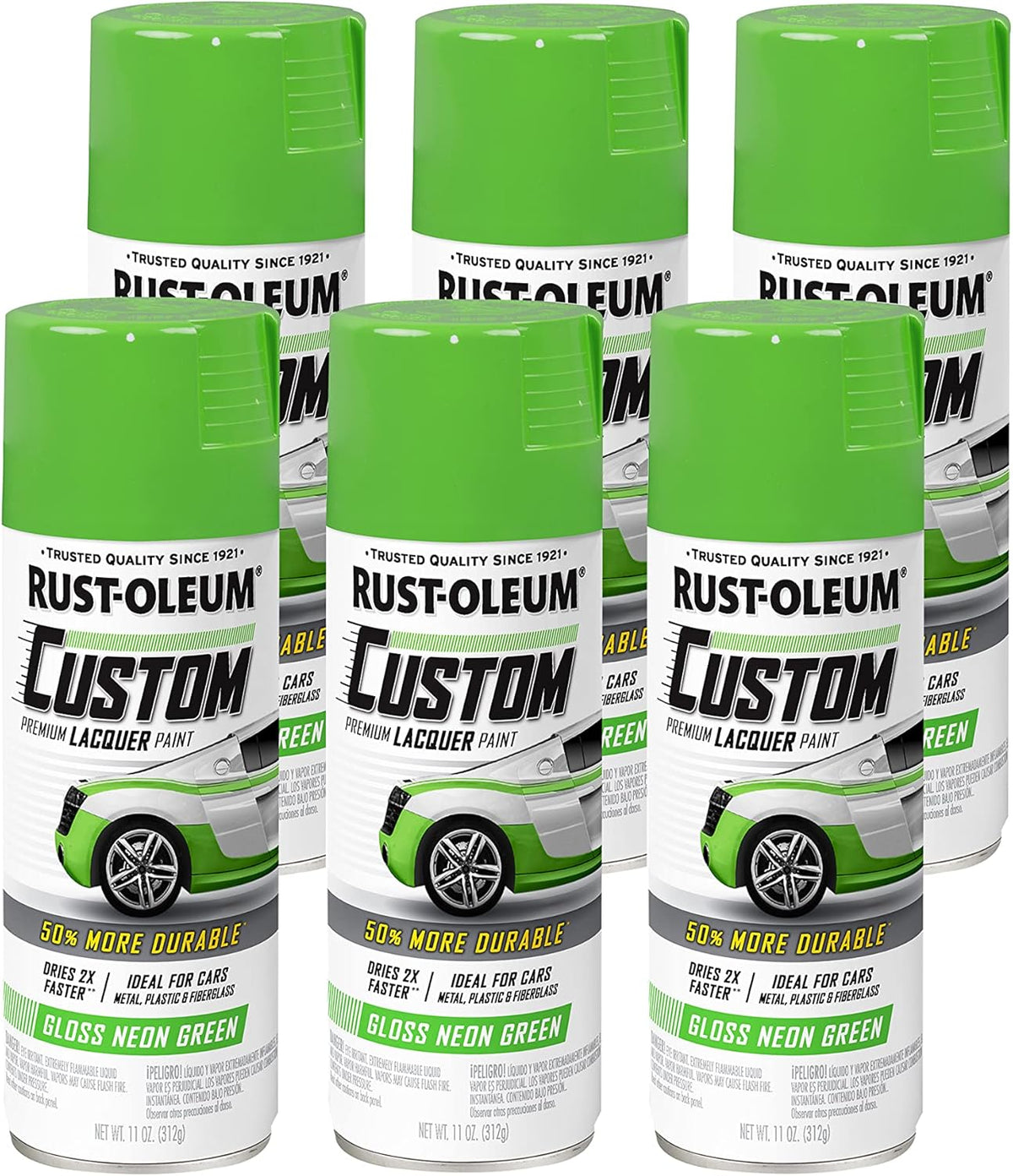 Rust-Oleum 323383 Automotive Custom Lacquer Spray Paint, 11 oz, Gloss Clear