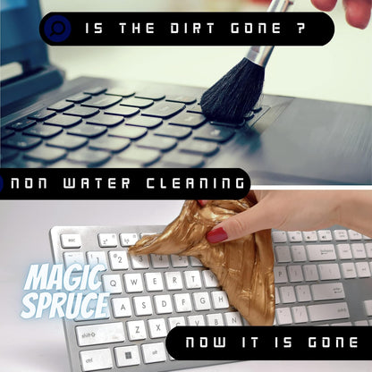 MAGIC SPRUCE Car Cleaning Gel, Reusable Auto Detailing Putty for Interior Dashboard Vents, Non-Toxic Dust Remover for Car Keys Keyboard PC Laptop, Scented Cleaning Products,Stocking Stuffers for men