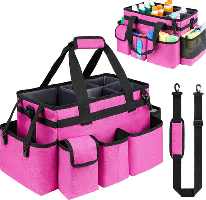 Cleaning Caddy,Cleaning Bag for Housekeepers,Cleaning Supplies Organizer with Handle,Black