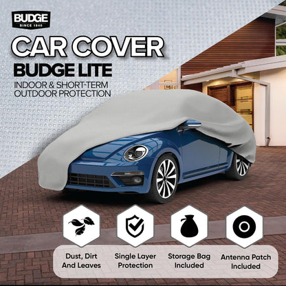 Budge Lite Car Cover, Indoor Protection, Breathable Dustproof Cover, Fits Mid-Size Sedans up to 200 Inches, Gray, Size 3
