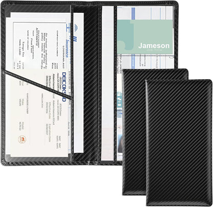 JUSTTOP 1Pack Car Registration and Insurance Holder,Car Document Holder for Cards License with Magnetic Shut,Vehicle Glove Box Car Organizer for Documents, Cards, License(Black)