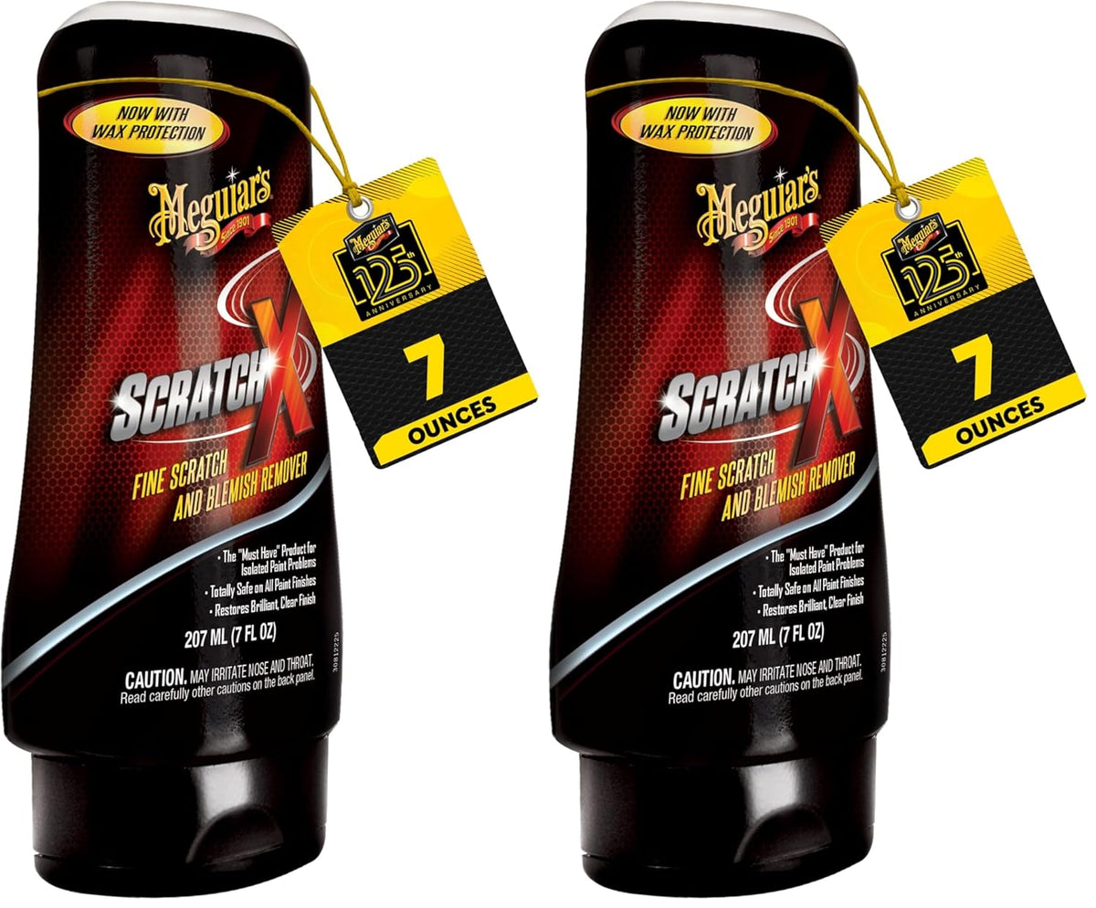 Meguiar’s Scratch-X, Car Scratch Remover, Car Paint Scratch Repair for Fine Scratches & Blemishes, Restores Clarity, Use On Glossy Exterior Paint and Clear Coats On Trucks & Suvs - 7 Oz Bottle