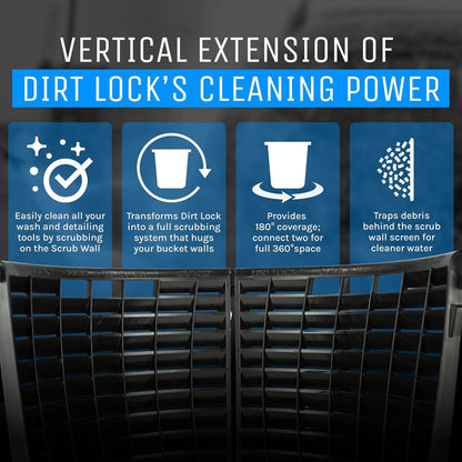 DETAIL GUARDZ Dirt Lock Scrub Wall 180/360 – Washboard Attachment for Detail Guardz Dirt Lock - Bucket Filter – Vertical Cleaning Tool for Brushes, Mitts (Black)