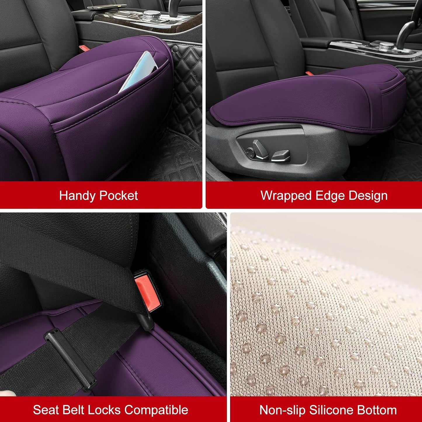BOPUOVRE Car Seat Cover for Luxury & Comfort - PU Leather, Anti-Slip, Full Wrap Protection with Storage Pocket for Bottom Cushion - Universal Fit for 95% of Vehicles (Black,1 Piece)