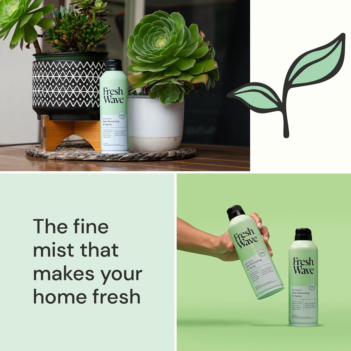 Fresh Wave Original Scent Odor Removing Spray, 8 fl. oz. | Pack of 2 | Odor Absorber for Home, Furniture, Fabrics & Trash | Safer Odor Relief