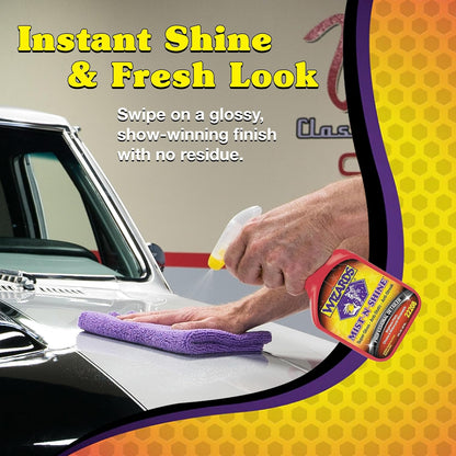 Wizards Mist-N-Shine Detail Spray - 22 Oz - Multi-Purpose High Gloss Finish Waterless Quick Detailer Spray for Glass, Chrome, Paint and Plastics - Car Exterior Cleaner for Auto Detailing Supplies