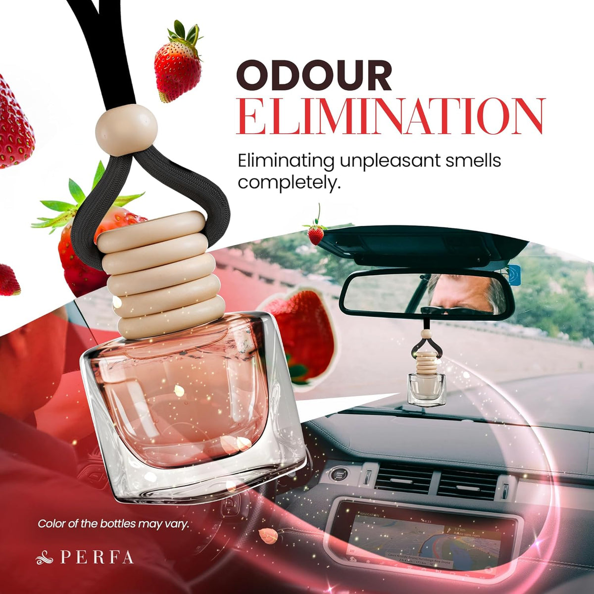 Fresh Linen Car Air Freshener | Hanging Car Freshener with Vent Clip | Long Lasting Fragrance, Slow-Release Aroma Technology, Adjustable Scent Intensity | Scented Interior Accessories by Perfa