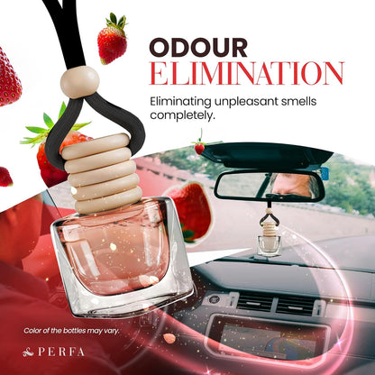 Fresh Linen Car Air Freshener | Hanging Car Freshener with Vent Clip | Long Lasting Fragrance, Slow-Release Aroma Technology, Adjustable Scent Intensity | Scented Interior Accessories by Perfa