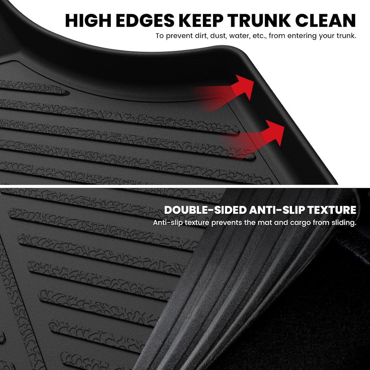 LASFIT Floor Mats for 2019-2025 2026 Ram 2500/3500 Crew Cab Bucket Seat for Carpet & Vinyl Floor (NOT fit Model with PTO Kit), All Weather TPE Custom Fit Car Mats Floor Liners 1st & 2nd Row, Black