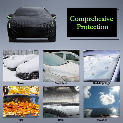 Car Cover Custom Fit for Toyota Corolla 2000-2025, Honda Civic 1991-2025, Waterproof All Weather Full Exterior Cover Rain Sun Protector Car Cover with Door Zipper