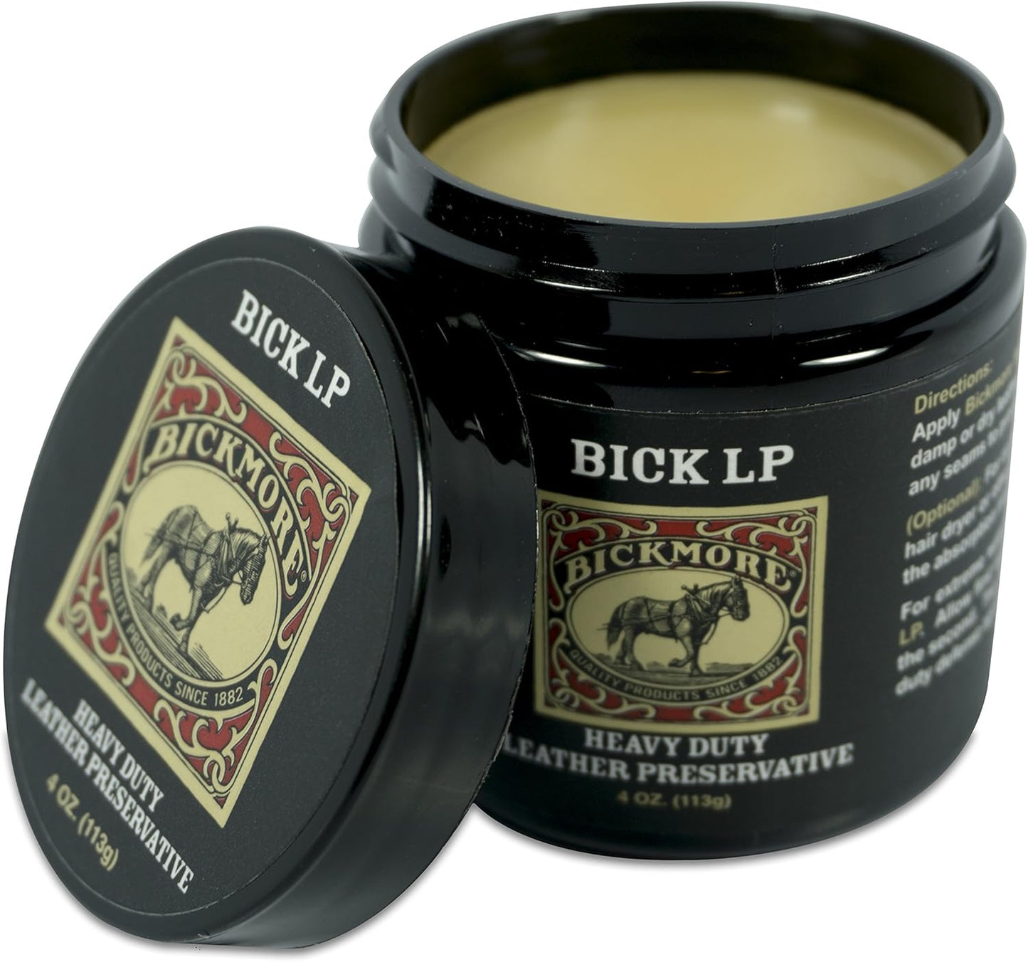 Leather Conditioner, Scratch Repair | Bickmore Bick LP 4oz - Heavy Duty LP Leather Preservative | Leather Protector, Softener and Restorer Balm for Dry, Cracked, and Scratched Leather | Made in USA