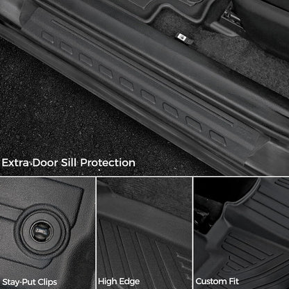 Floor Mats for Toyota Sienna 2021-2026, All Weather Floor Mats Lower Trunk Cargo Liner Accessories, Full Coverage Set (Fit 8-Seat with Spare Tire)