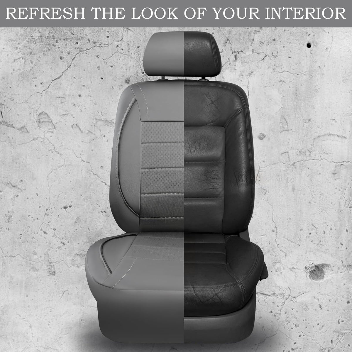CAR PASS Universal FIT Piping Leather Two Front Seat Covers, Waterproof Faux Leather for SUV Sedan Van Truck, Airbag Compatible,Reserved Opening Holes for Headrest Covers. (Black red)