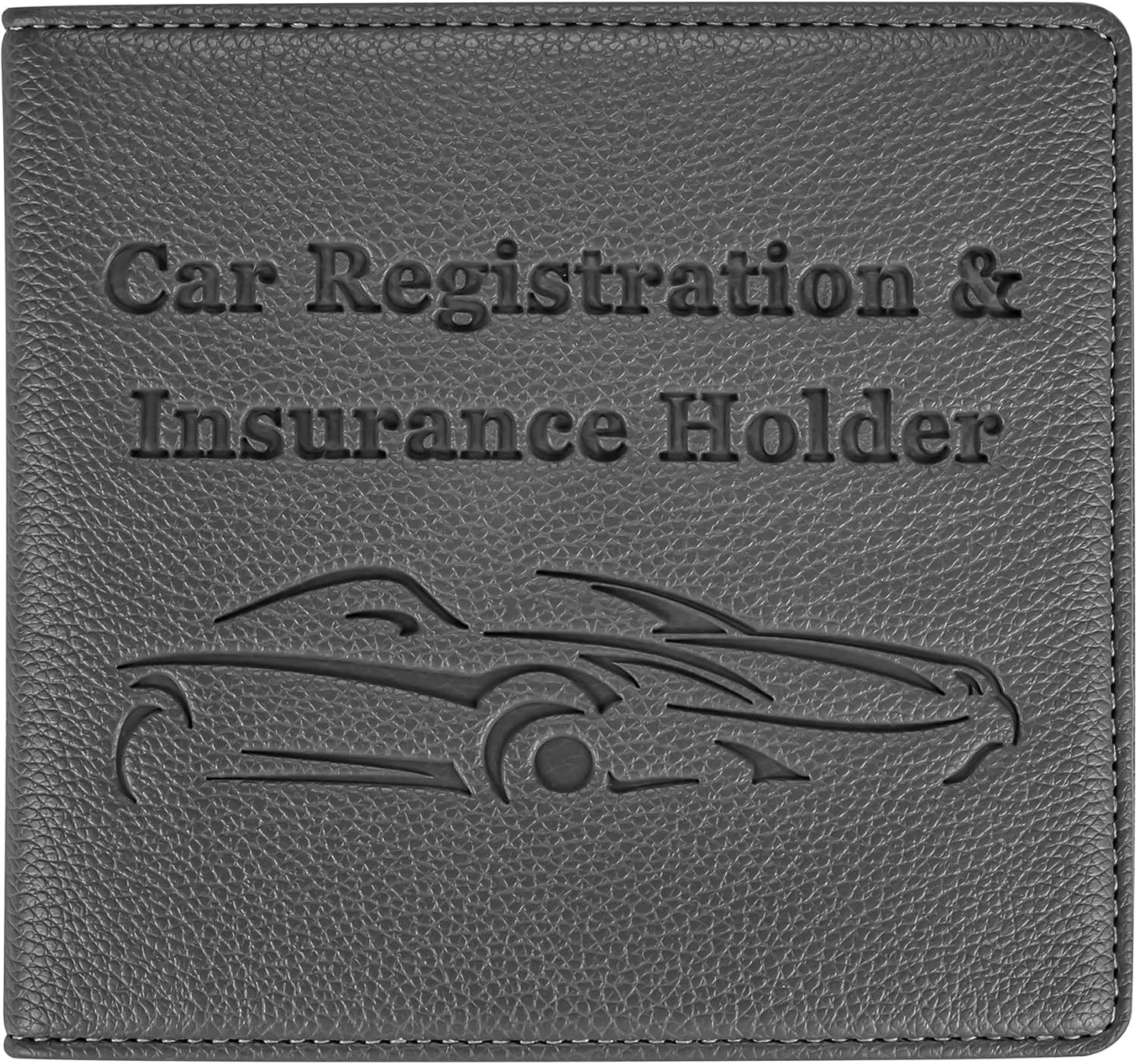 Car Registration and Insurance Holder, Premium PU Leather Vehicle Glove Box Car Organizer Men Women Wallet Accessories Case for ID, Driver's License - Blue