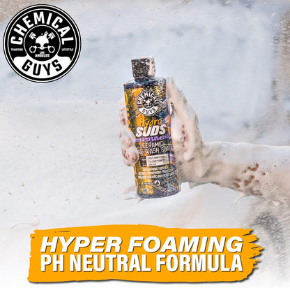 Chemical Guys HydroSuds Ceramic, Shine High Foaming Car Wash Soap - Foam Cannon Soap, Works with Foam Guns or Bucket Washes for Cars, Trucks, Motorcycles, RVs, and More, Berry Scent - 16 oz