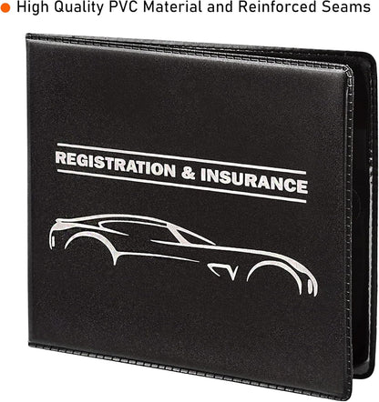 CANOPUS Car Registration and Insurance Holder, Car Document Holder, Vehicle Registration and Insurance Card Holder, Wallet for Auto, Trailer, Motorcycle, Truck, Vehicle Paperwork Organizer (2 Pack)
