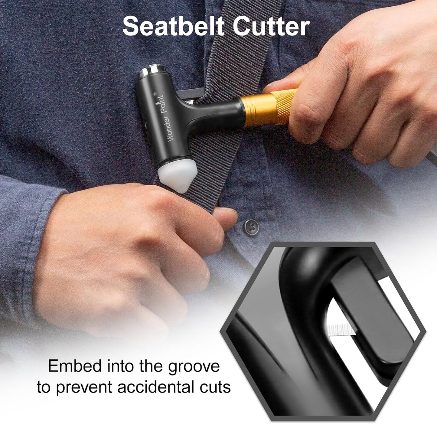 Premium Car Glass Breaker with Seat Belt Cutter - Automotive Safety Hammer - Emergecy Escape Tool, Car Autoaccessory Metal Window Hammer, Vehicle Hard Aluminium Alloy Head Design(Silver)