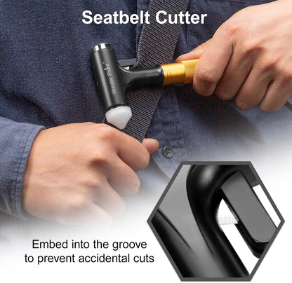 Premium Car Glass Breaker with Seat Belt Cutter - Automotive Safety Hammer - Emergecy Escape Tool, Car Autoaccessory Metal Window Hammer, Vehicle Hard Aluminium Alloy Head Design(Silver)