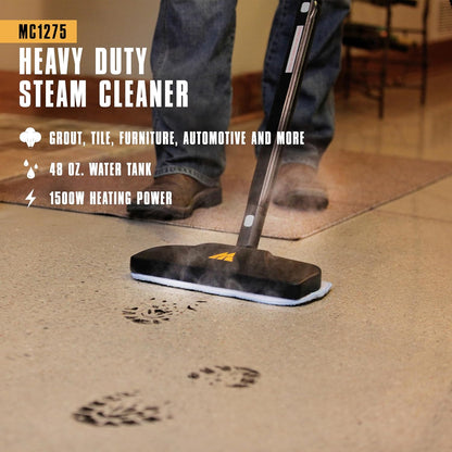 McCulloch MC1385 Deluxe Canister Steam Cleaner, 2-Hour Runtime, Chemical-Free, 23 Accessories: Mop Head, Brushes & More - Built for Home, Tile, Carpet, Furniture, & Personal Car Detailing