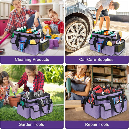 Cleaning Caddy,Cleaning Bag for Housekeepers,Cleaning Supplies Organizer with Handle,Black