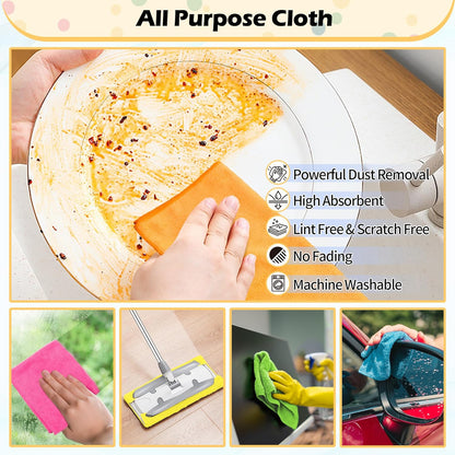 FIXSMITH Microfiber Cleaning Cloth - Pack of 50, Microfiber Towels for Cars 16 x 12 in, Highly Absorbent Cleaning Rags, Lint-Free, Streak-Free Cleaning Cloths for Car Kitchen Home Office