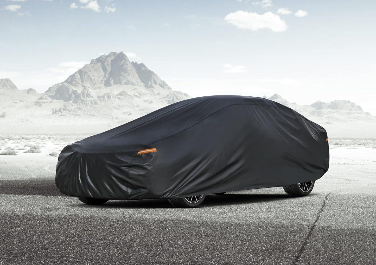 Kayme Sedan Car Cover Waterproof All Weather for Automobiles - See Vehicle Size Chart for Accurate Fit - Outdoor Full Exterior Cover Sun Rain Snow UV Protection with Zipper. Size A4 (See Size Chart)
