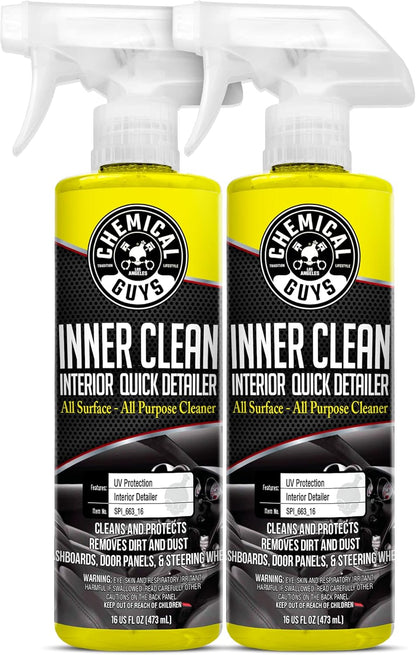 Chemical Guys InnerClean Interior Quick Detailer Cleaner and Protectant for Dashboards Door Panels Seats Trim and Surfaces Non Greasy Interior Car Cleaning Spray and Interior Detailer Spray 16 oz