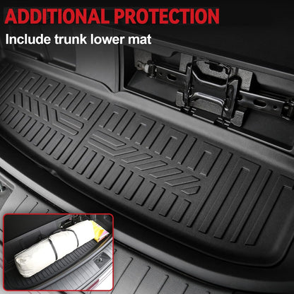 Floor Mats for Hyundai Elantra Gas 2021-2026, All Weather Floor Mats Trunk Cargo Liner and Door Sill Guards Accessories, Full Coverage Set (Not fit Hybrid Models)