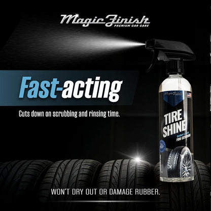 Magic Finish Wheel Cleaner (16 fl oz) – Premium Wheel Cleaner Spray for Brake Dust and Grime with Fast Cling Formula – Car Cleaning Supplies for Chrome, Alloy, Painted Wheels & Powder-Coated Finishes