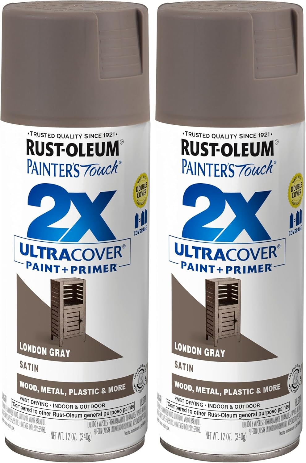 Rust-Oleum 334029 Painter's Touch 2X Ultra Cover Spray Paint, 12 oz, Gloss Clear - Colors C