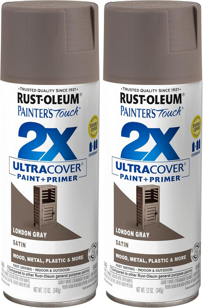 Rust-Oleum 334029 Painter's Touch 2X Ultra Cover Spray Paint, 12 oz, Gloss Clear - Colors C