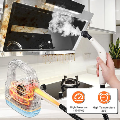 Foandbevi 7 in 1 Steam Cleaner 2500W High Pressure Steamer for Cleaning, Car Steamer Handheld Steam Cleaner for Home Use, Hardwood Floor Steam Cleaner for Upholstery, Kitchen, Bathroom, Grout