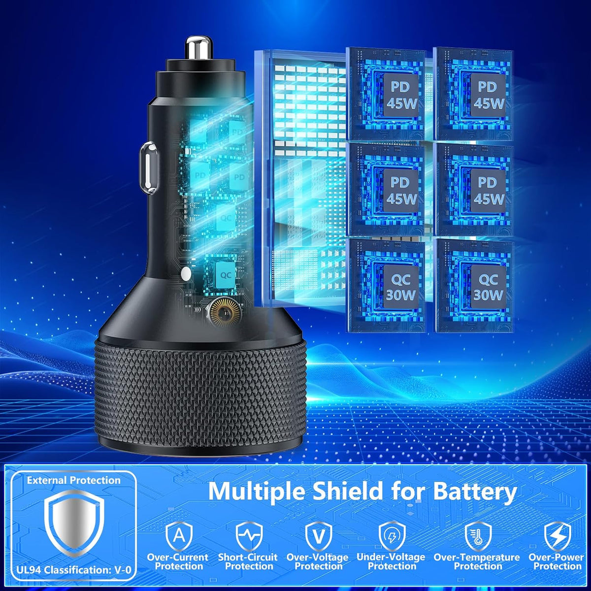 USB C Car Charger, Rombica 2Pack 3-Port 67W Dual PD USB-C&USB-A Car Power Cigarette Lighter USB Charger 3 in 1 PD/QC Type C Fast Car Charge for iPhone 17 17 Pro Max 16 15 14 13 12/Galaxy S26 S25/Pixel