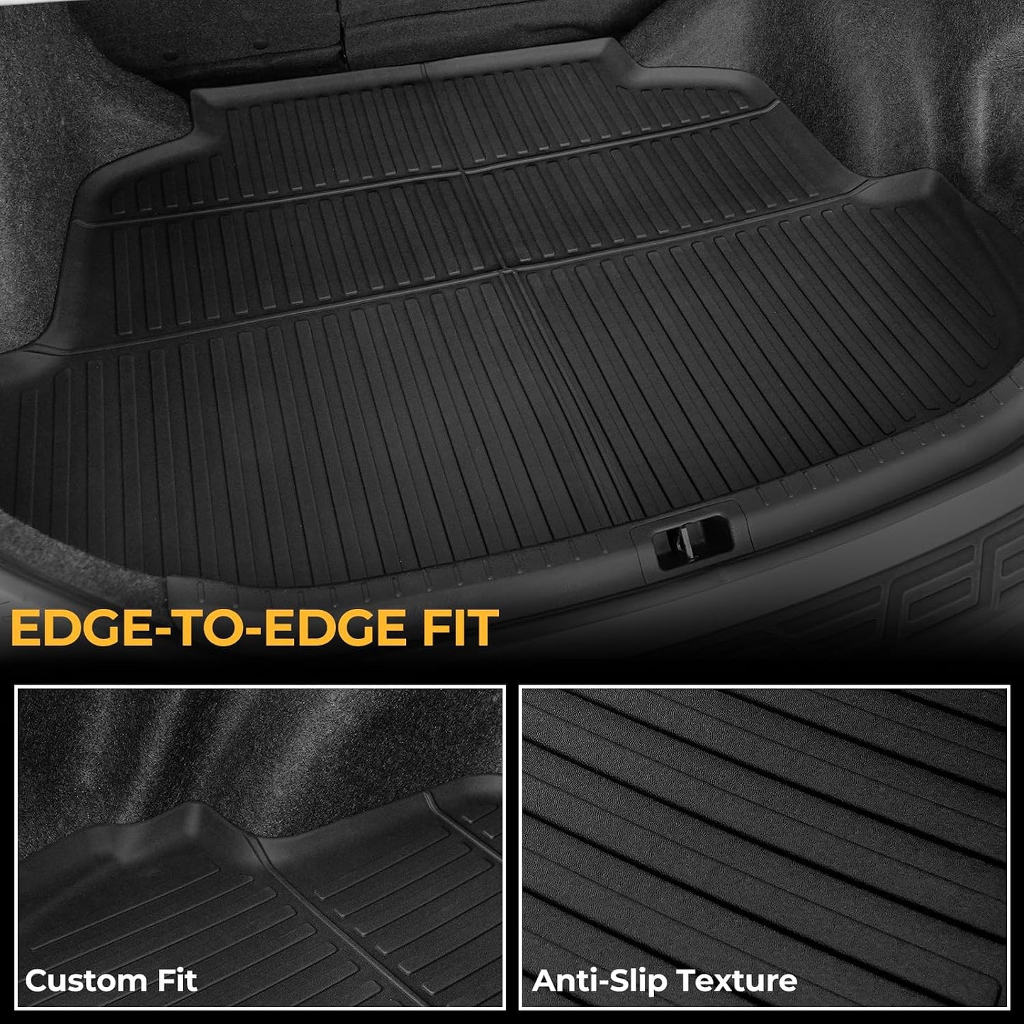 Floor Mats for Toyota Sienna 2021-2026, All Weather Floor Mats Lower Trunk Cargo Liner Accessories, Full Coverage Set (Fit 8-Seat with Spare Tire)