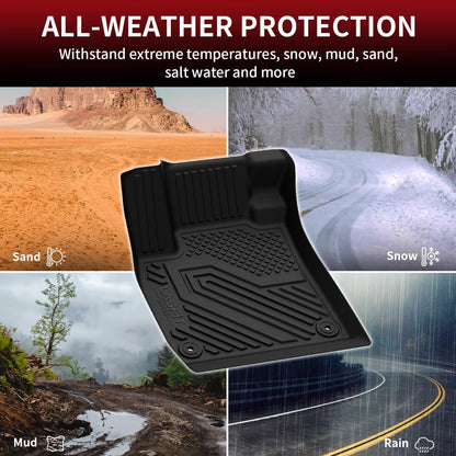 LASFIT Floor Mats for Honda CR-V 2026 2025 2024 2023 (Gasoline & Hybrid & e:FCEV), All Weather TPE Custom Fit Anti-Slip Pet Friendly Car Liners, 1st & 2nd Row Black