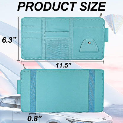 Keedolla Car Sun Visor Organizer, Truck Visor Organizer Car Sun Storage Pocket Pouch Case Bag for Sunglasses, Cards, Pens and Document - Pink
