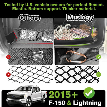 Muslogy Truck Bed Cargo Net Trunk Netting Compatible with 2023-2025 2026 Honda CR-V Accessories, Pickup Cargo Organizer SUV Sedan Storage Net w/Heavy Duty Carabiners - Colors B