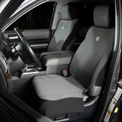 Carhartt Universal Nylon Duck Canvas Fitted Bucket Seat Cover, Durable Seat Protection with Rain Defender, Single, Black