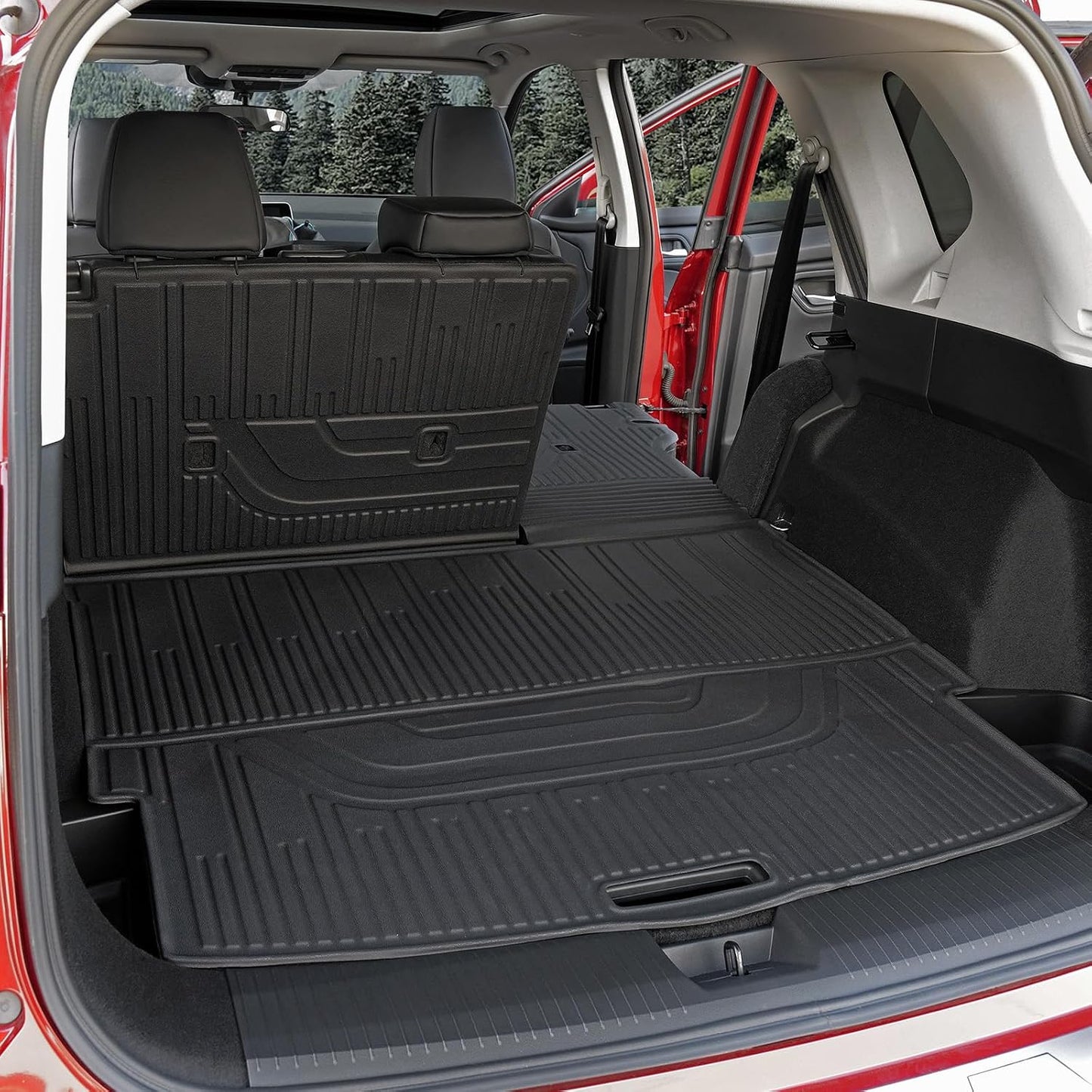 Floor Mats Set for Nissan Rogue 2026 2025 2024-2021 Accessories, Full Coverage All Weather Floor Mats Cargo Mat with Backrest Protectors & Door Sill Guards (Not for Sport)