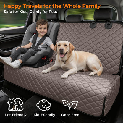 URPOWER Dog Car Seat Cover for Back Seat - Waterproof Non-Slip Car Seat Protector for Dogs Pet, Scratchproof Back Bench Seat Covers for Mid-Size Cars, Mid-Size SUVs, Black