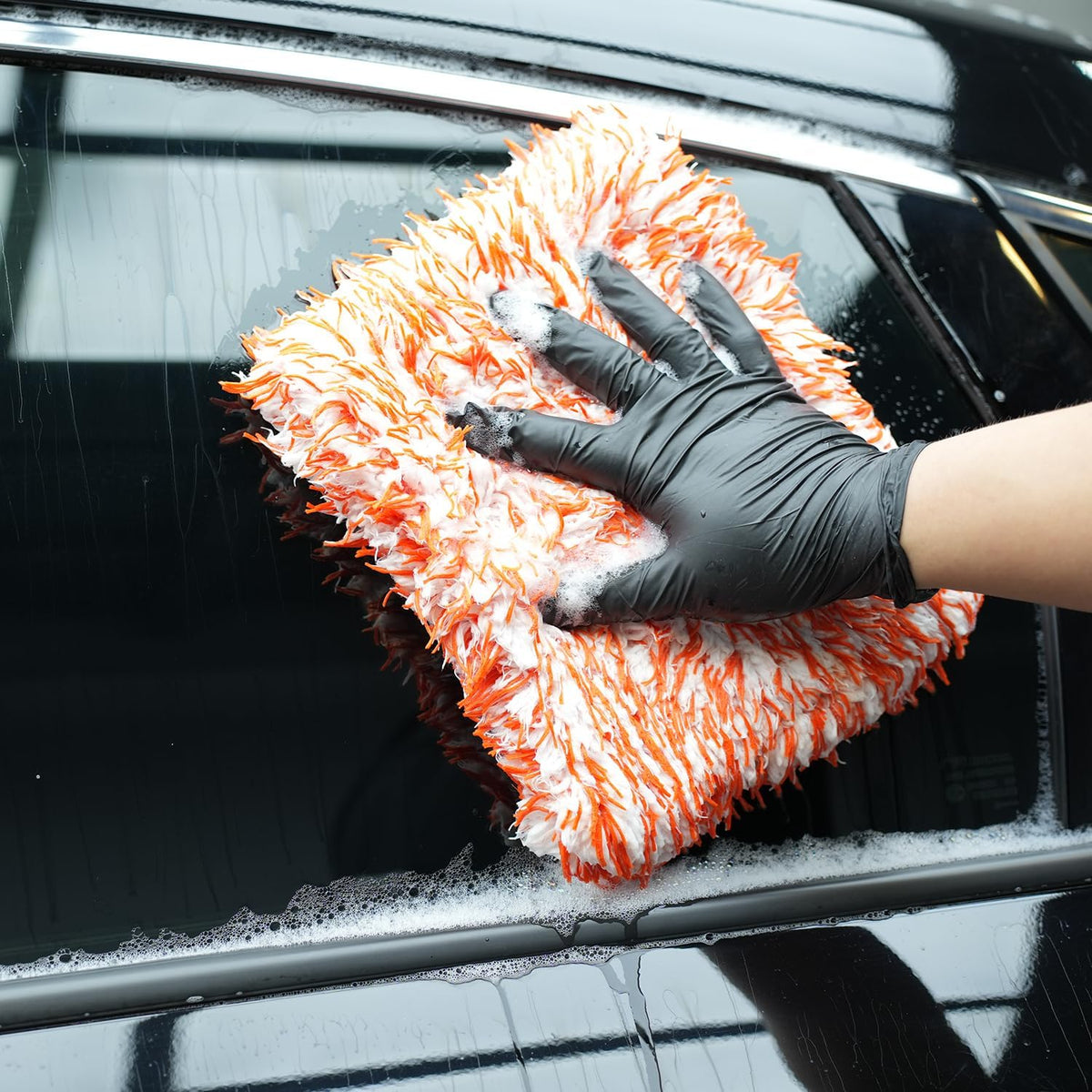 SPTA Microfiber Car Wash Mitt, 3Pcs Car Sponge Glove Wrapped in Soft, Plush Fiber Cloth Material, Safe Washing with Any Car Soap, Bucket, Foam Gun, Foam Cannon, Other Cleaning Supplies
