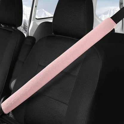 LACDL Extra Long Seatbelt Cover Super Soft Furry for Adults Kids Women & Men, Thick Plush Full Car Seat Belt Strap Cushion, Fluffy Shoulder Pad Protector, Auto Interior Accessories, 1pc, Black, 15.5in