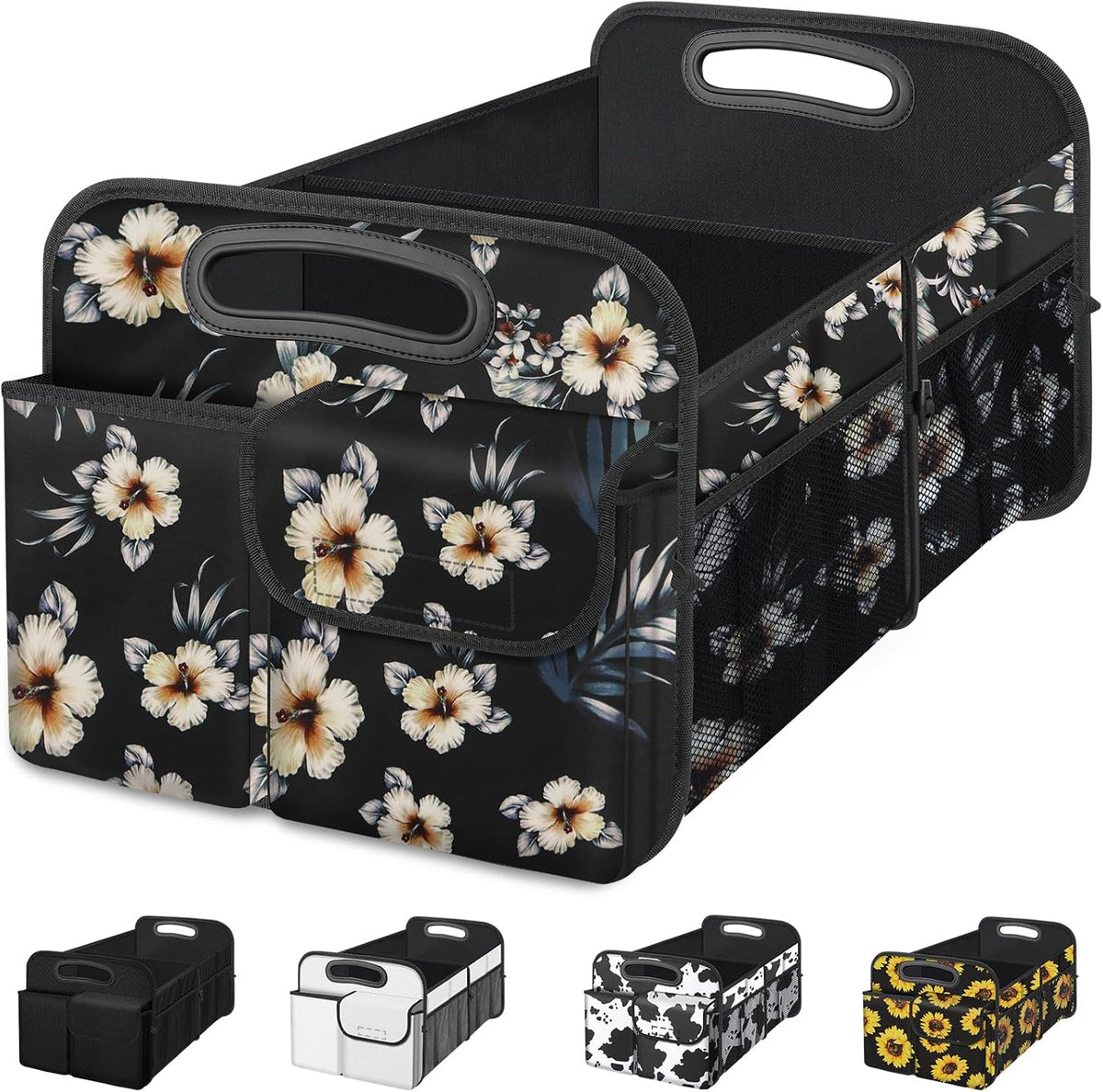 Femuar Car Trunk Organizer with Large Capacity Waterproof Car Accessories for Women & Men, Collapsible Trunk Organizer for Suv/Jeep/Sedan,Tools (Black, Standard)