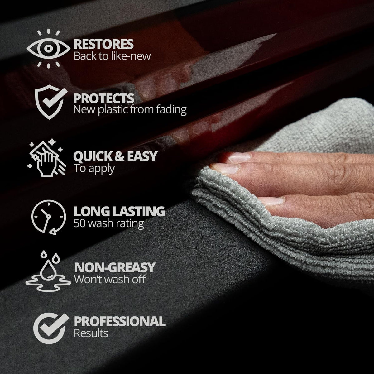 Cerakote Rapid Ceramic Plastic Restorer and Protectant - 50 Wash Rating - Protects New Trim - Restores Faded Plastic - Non-Greasy Finish - Ceramic Spray Coating for Cars and Trucks