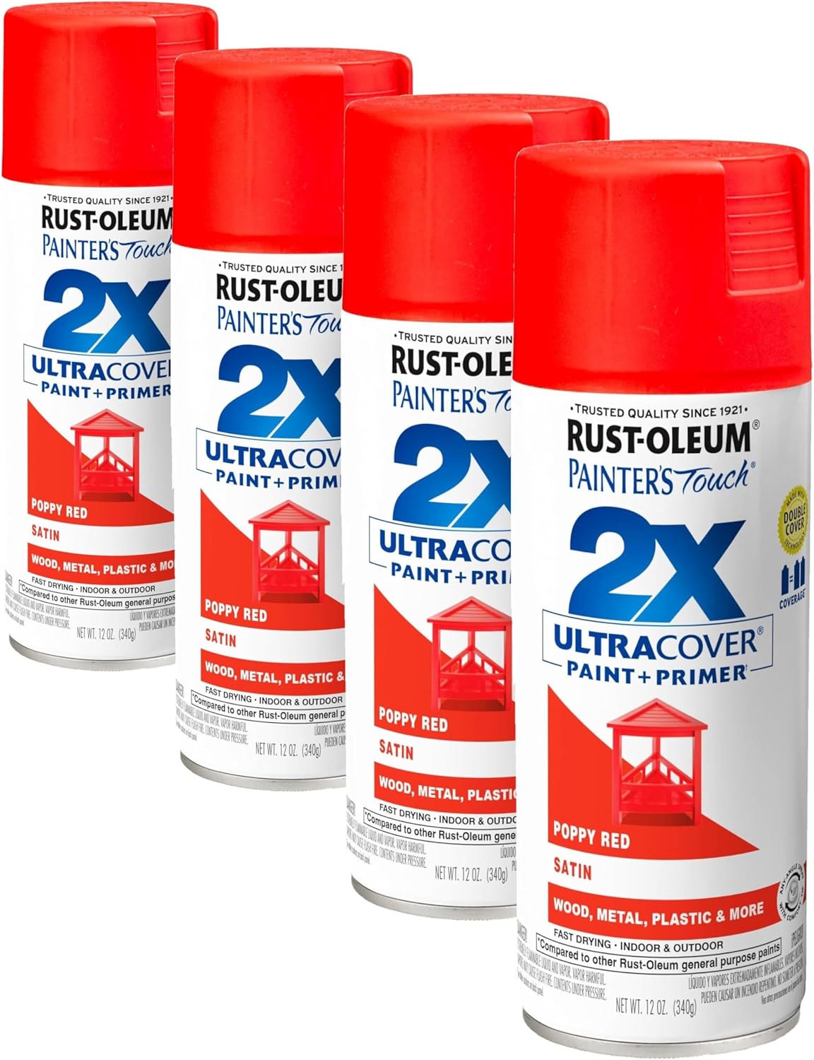 Rust-Oleum 334029 Painter's Touch 2X Ultra Cover Spray Paint, 12 oz, Gloss Clear - Colors B