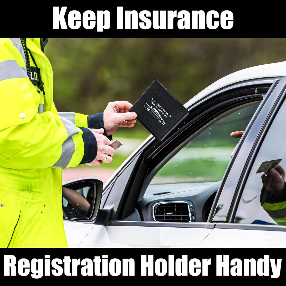 Pacific Mailer Auto Registration and Insurance Card Holder 2 Packs Car Document ID Holder Glove Box Organizer Car Accessories, Black