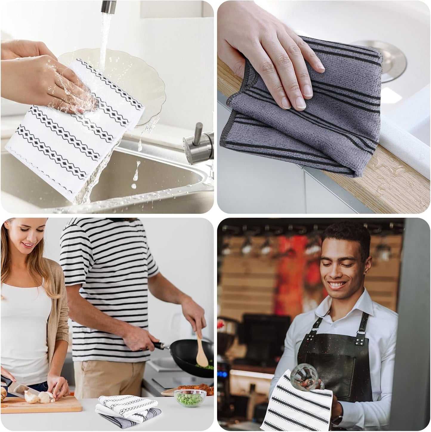 HOMEXCEL Grey Microfiber Cleaning Cloth, 12 Pack Premium Microfiber Towels for Cars, Lint Free, Scratch-Free, Highly Absorbent, Reusable Cleaning Rags for Car, Household, Kitchen, Window, 11.5"X11.5"