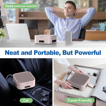 Air Purifiers for Home 600 Sq.Ft, TDBYWAE H13 True HEPA Air Purifier with USB Cable for Pets Dust Dander Pollen Odor Smoke, Small Portable Air Purifier for Bedroom Office Desktop Car RV