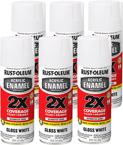 Rust-Oleum 271903 Acrylic Enamel 2X Spray Paint, 12 oz, Gloss Black, (Pack of 1)